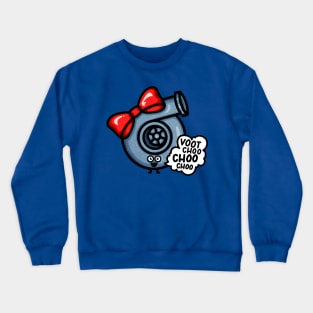 What Does The Cutest (Denim) Turbo say - Red Bow Crewneck Sweatshirt